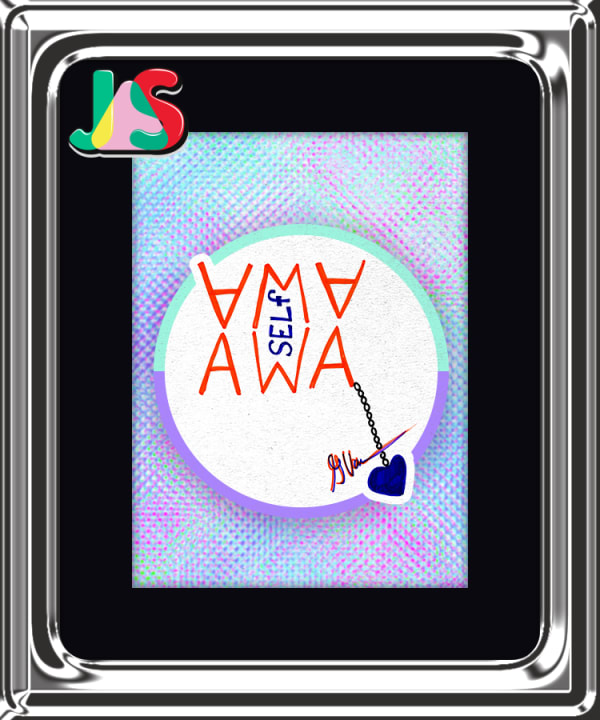 https://media.veefriends.com/image/upload/f_auto,q_auto,l_v1637618140:veefriends:justart.png,x_-215,y_-310,c_scale,w_175/f_auto,q_auto,c_scale,w_600/f_auto,q_auto,c_scale,w_600,u_veefriends:specials:book:hologram:self-awa.jpg/v1/veefriends/specials/book/frames/silver.png