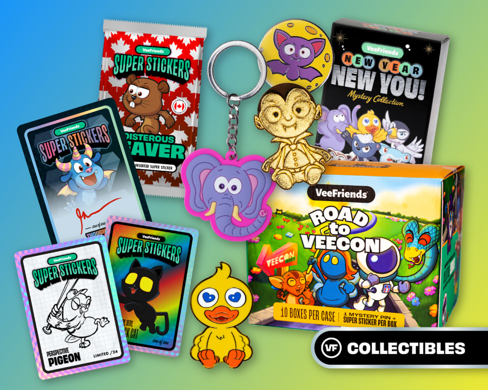 VeeFriends Physical Collectible Pins & Super Stickers