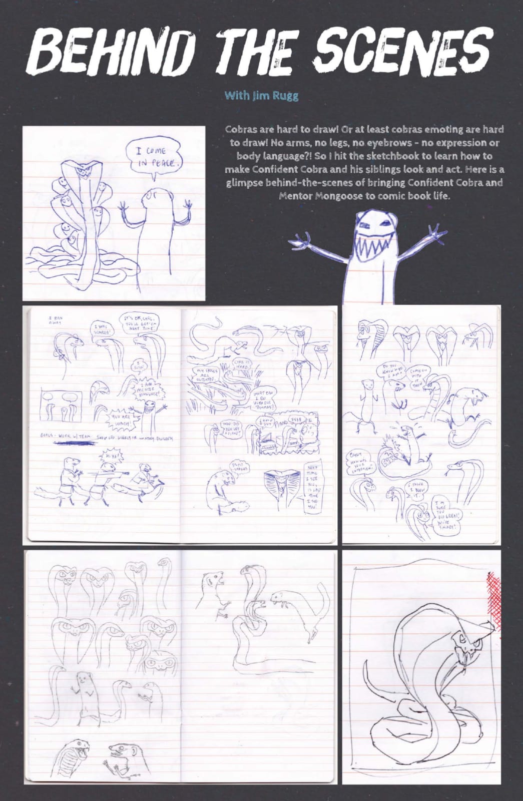 VeeFriends Issue 17 Behind the Scenes with Jim Rugg cobra sketchbook page