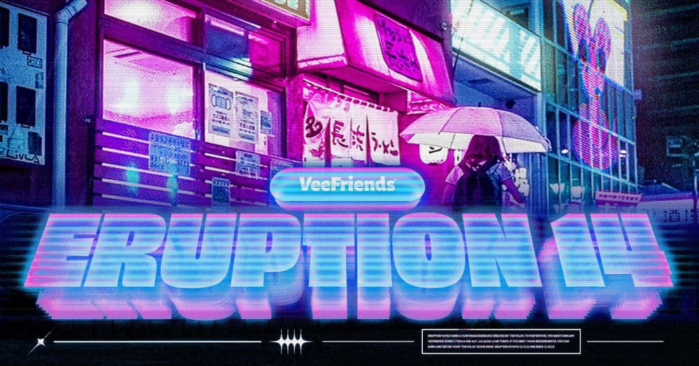 Eruption 14: TOKYOLUV’s Cyberpunk Dreamscape for JAS BOOK GAMES Token Holders!