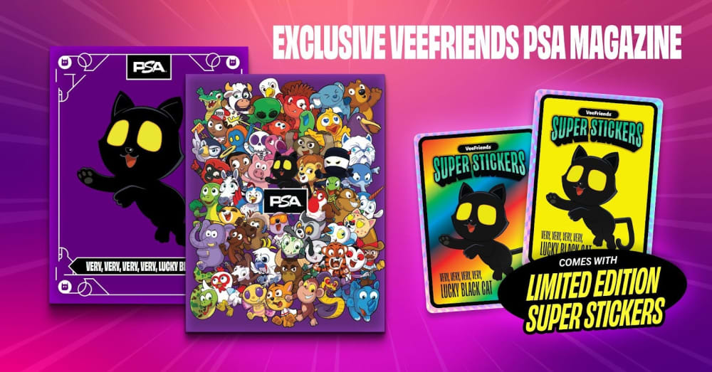VeeFriends Black Cat Super Sticker and Exclusive Covers in May 2025 PSA Magazine