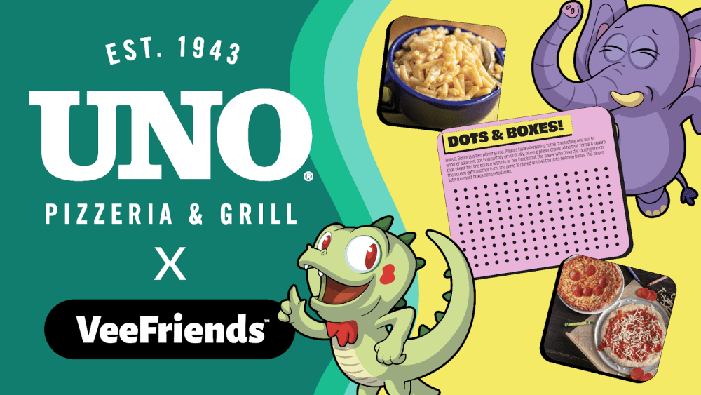 VeeFriends Brings Fun to the Table with Redesigned Kids Menus at UNO Pizzeria and Grill!