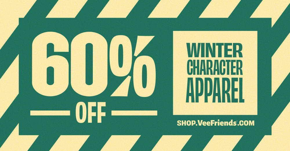 Biggest Sale of the Year: 60% OFF Select VeeFriends Apparel For 12 Hours Only on Black Friday!