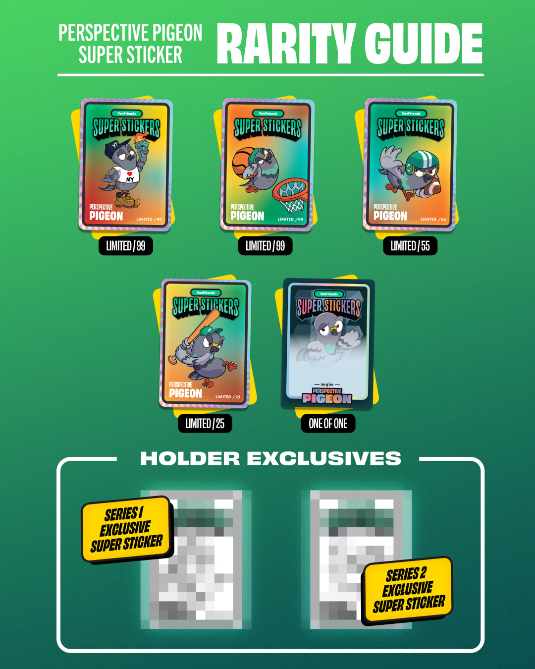 Perspective Pigeon Super Sticker Collection Rarity Breakdown