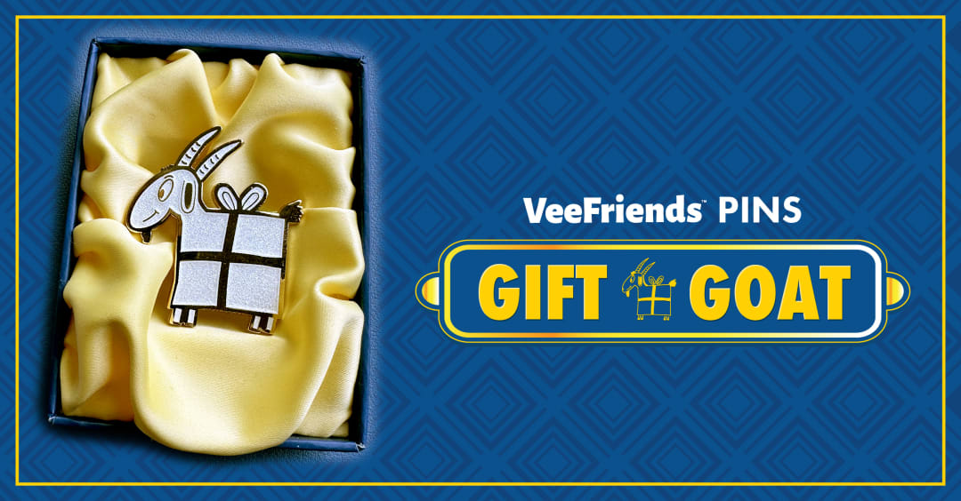 The first-ever VeeFriends pin created, gifted exclusively to Gift Goat holders