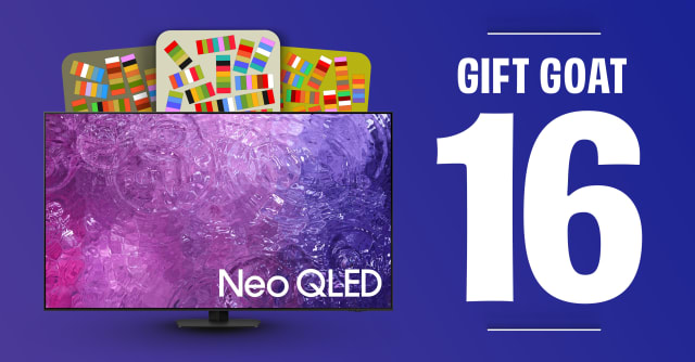 In Gift #16, goats received a 55" Samsung Neo QLED 4K TV, alongside NFTs designed by digital artist, Amber Vittoria.