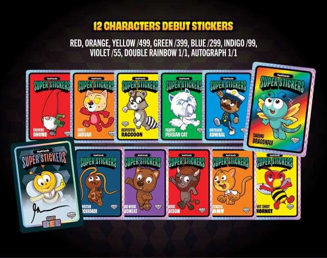 12 VeeFriends characters make their Super Sticker debut in this set!
