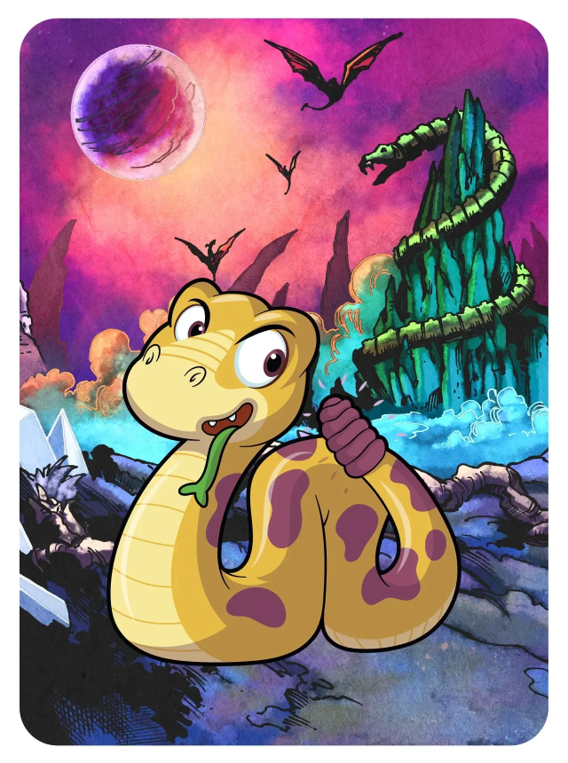 Snake Mountain Scene with Rational Rattlesnake
