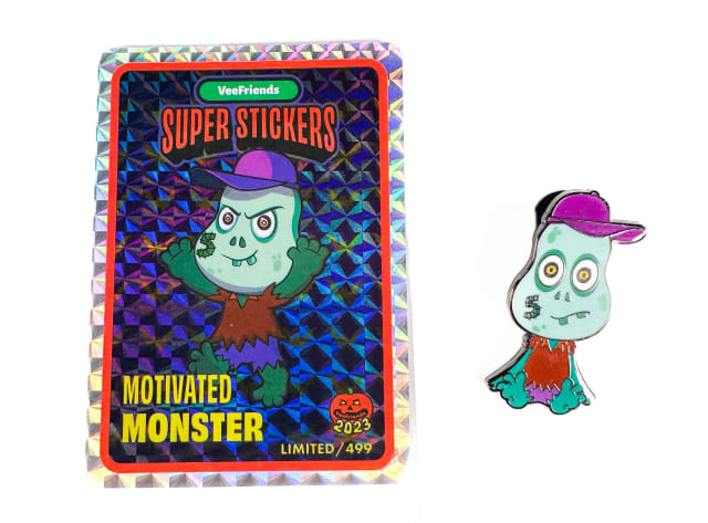 Motivated Monster Halloween 2023 Pin and Super Sticker