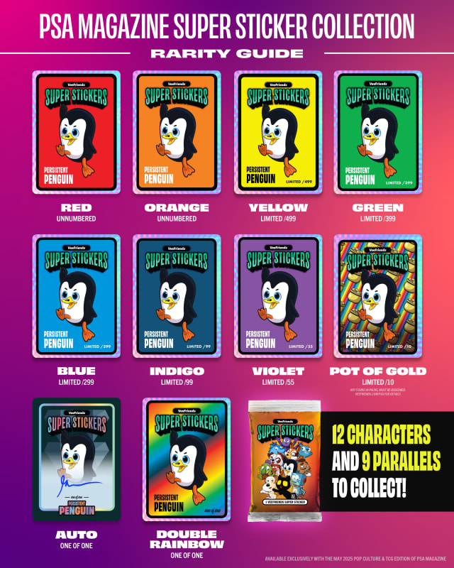 Each magazine came with a randomized Super Sticker, exclusive to this release