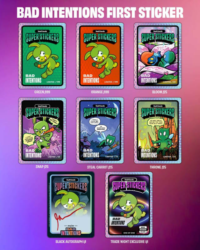 Included in that collection is the debut of Bad Intentions' first Super Sticker, featuring artworks from Comic Book #2.