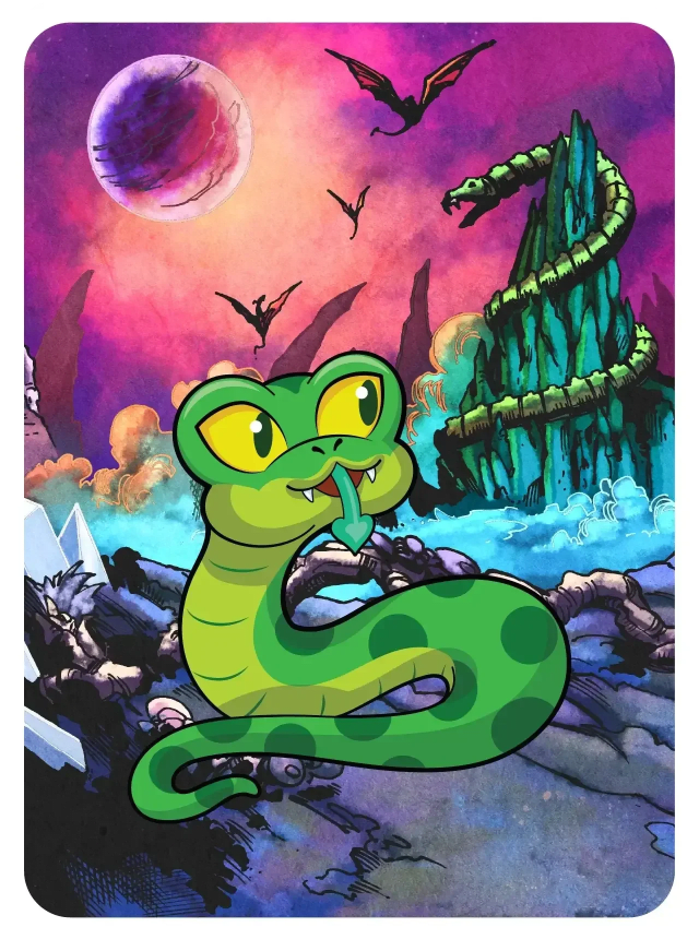 Snake Mountain Scene with Authentic Anaconda