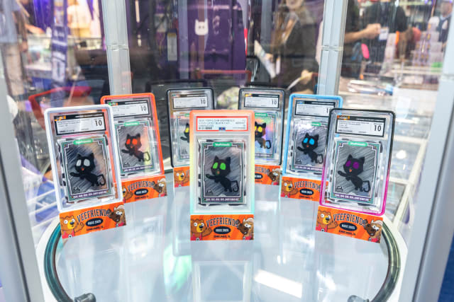 The Very, Very, Very, Very, Lucky Black Cat Topps Chrome Eye Variation Rainbow - on display at NSCC 2025.