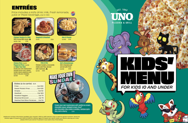 UNO x VeeFriends Kids Menu Page 1