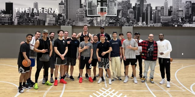 Basketball Butterfly allowed the holders of the tokens access to exclusive 5v5 basketball games with GaryVee and special guests. This photo was taken at Summit NYC, featuring professional basketball players Marshall Plumlee, and John Henson.