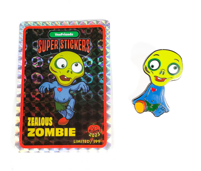 Zealous Zombie Halloween 2023 Pin and Super Sticker