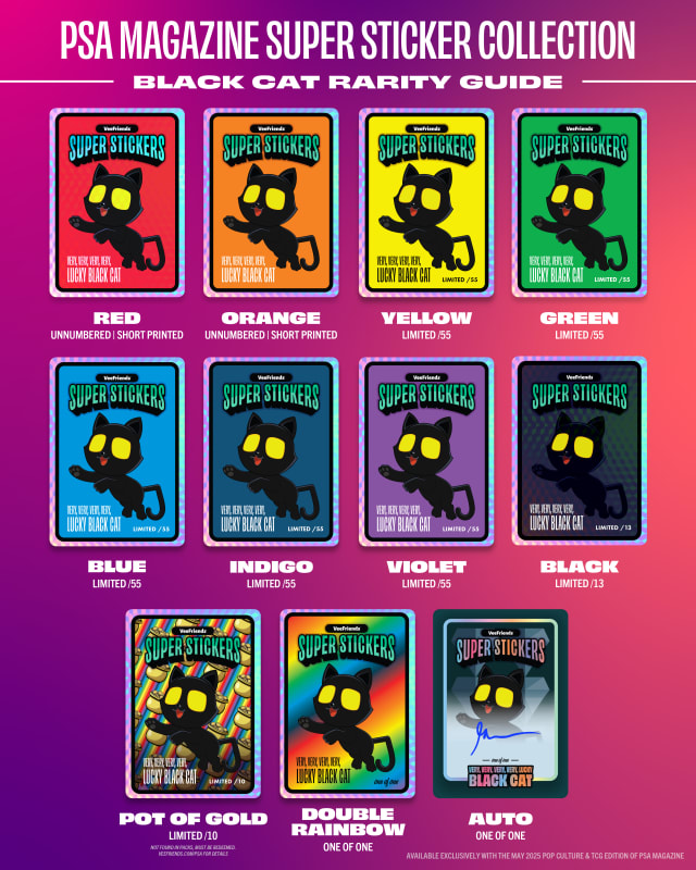 The Very, Very, Very, Very, Lucky Black Cat Super Sticker has a unique rarity structure compared to the rest of the set