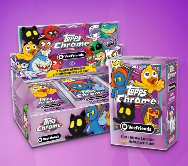 Topps VeeFriends Chrome 2025 comes in two formats, Hobby box, and Blaster box