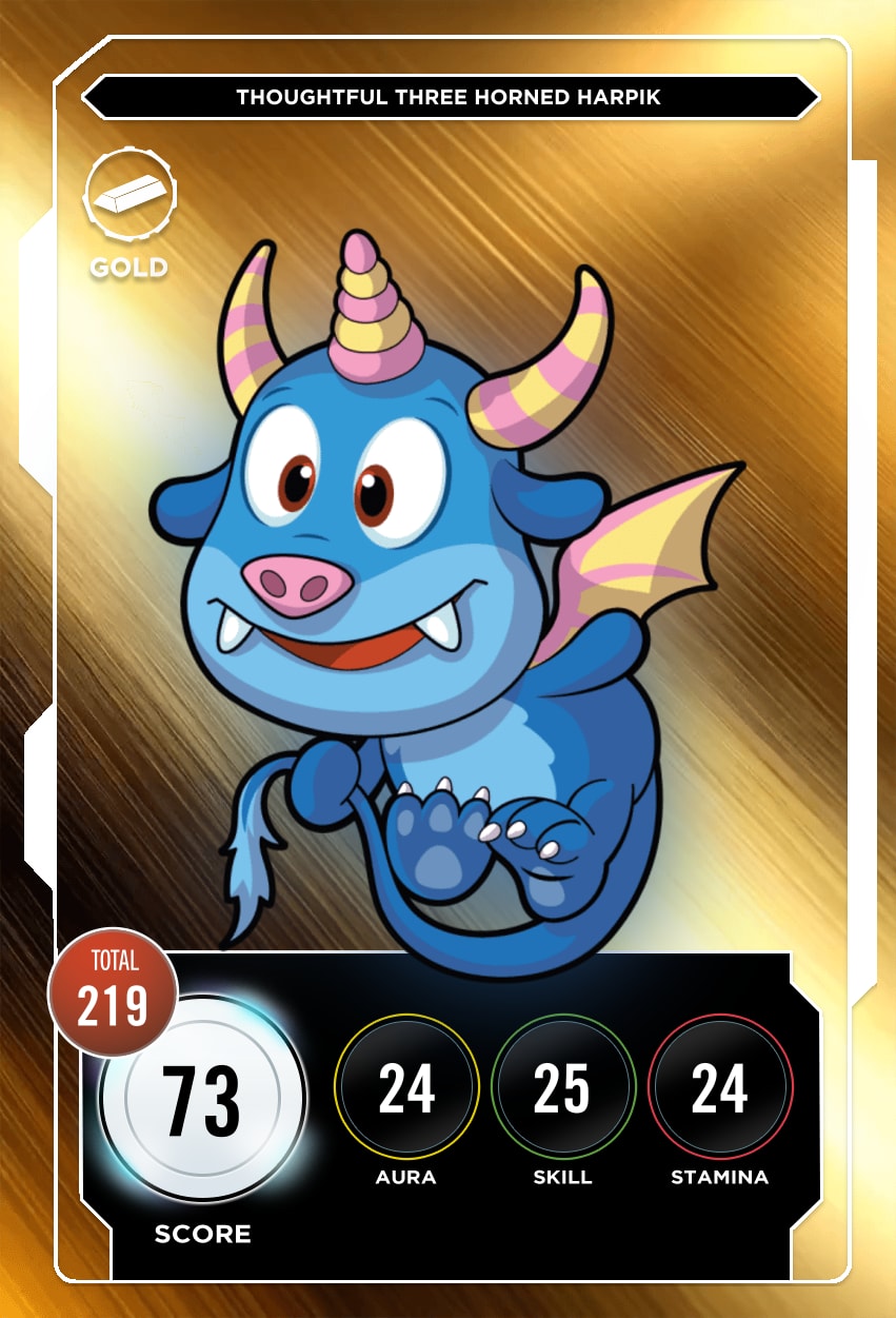 Thoughtful Three Horned Harpik