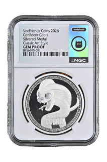 Confident Cobra - Classic Art Style Silver Plated
