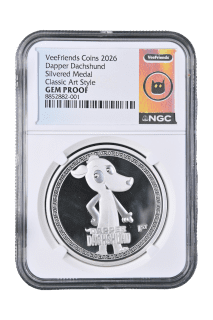 Dapper Dachshund - Classic Art Style Silver Plated