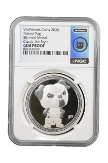 Poised Pug - Classic Art Style Silver Plated
