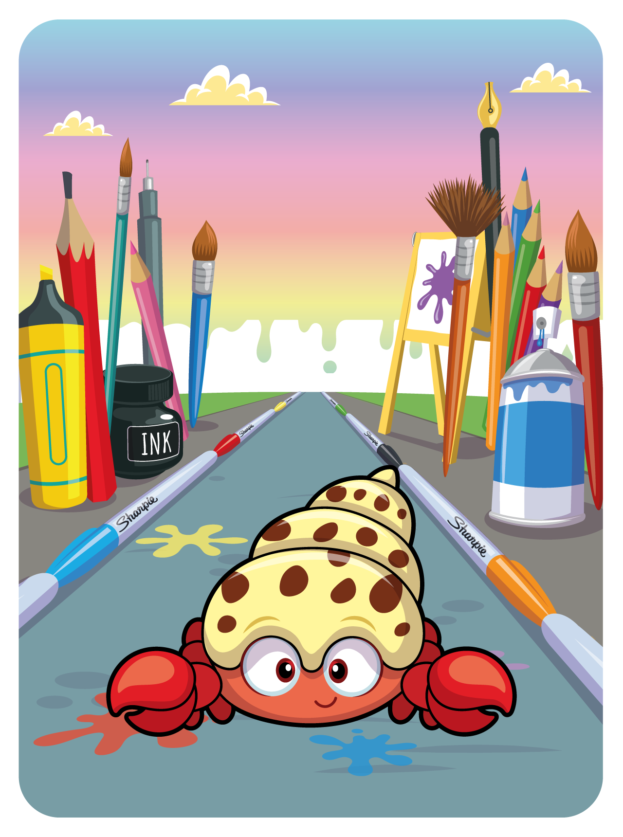 Happy Hermit Crab #15250