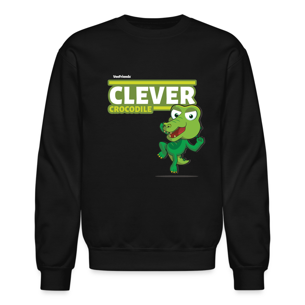 Clever Crocodile Character Comfort Adult Crewneck Sweatshirt