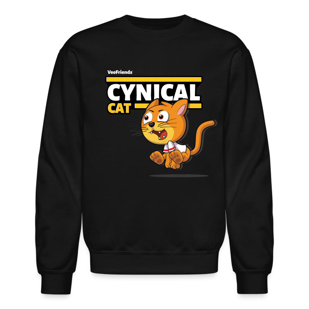 Cynical Cat Character Comfort Adult Crewneck Sweatshirt