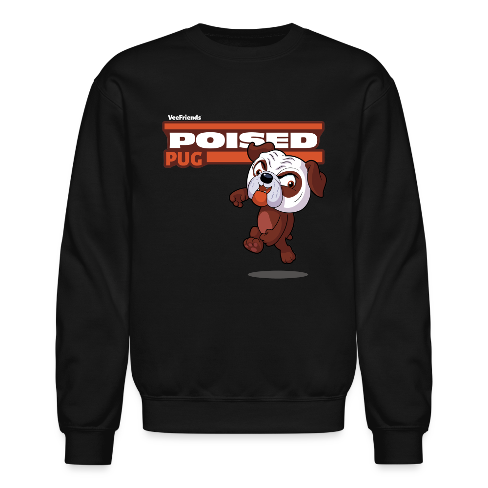 Poised Pug Character Comfort Adult Crewneck Sweatshirt