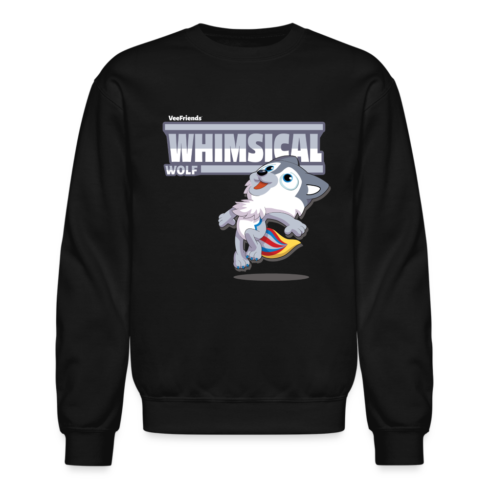 Whimsical Wolf Character Comfort Adult Crewneck Sweatshirt