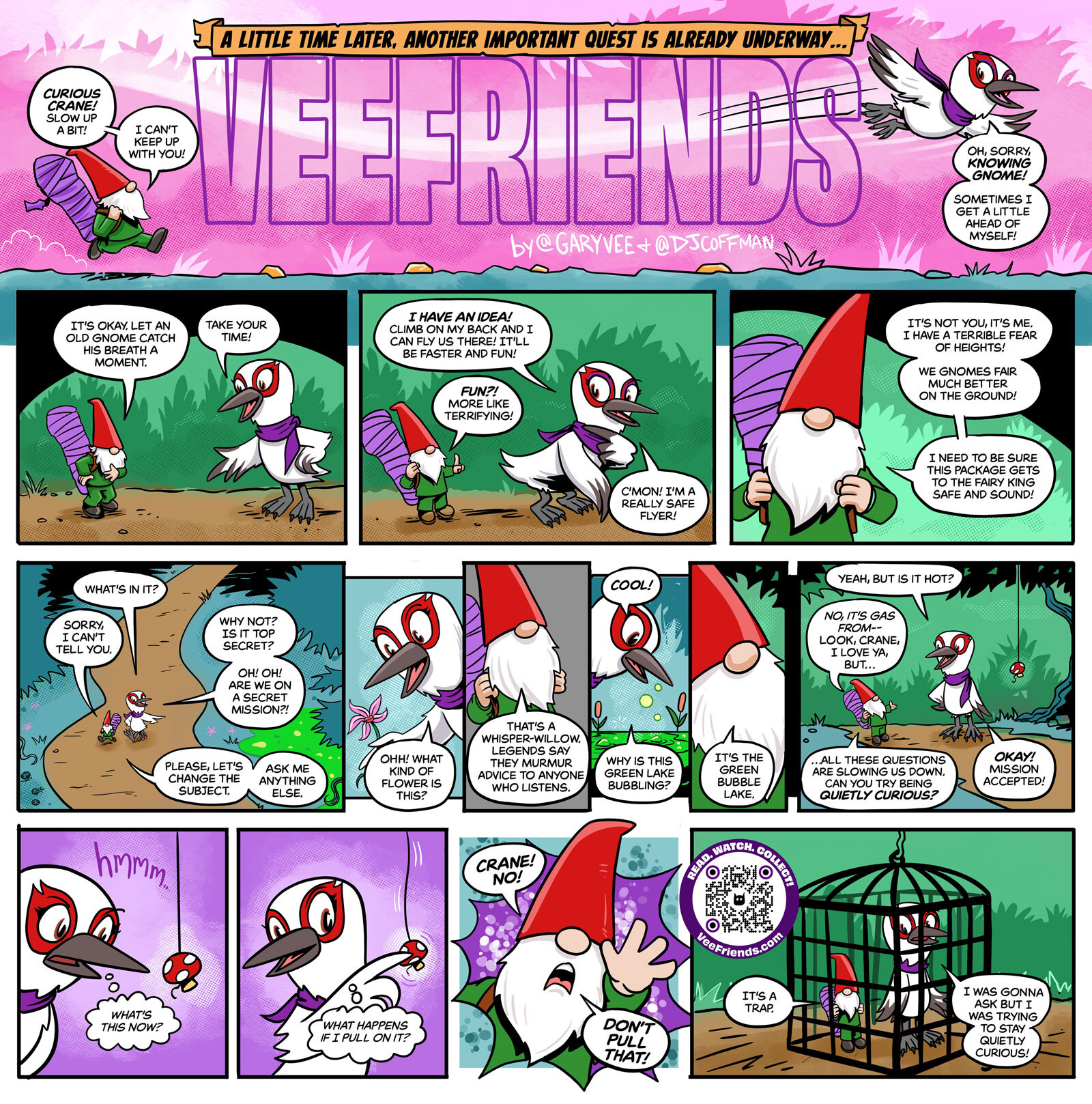 Knowing Gnome and Curious Crane Have a Conversation