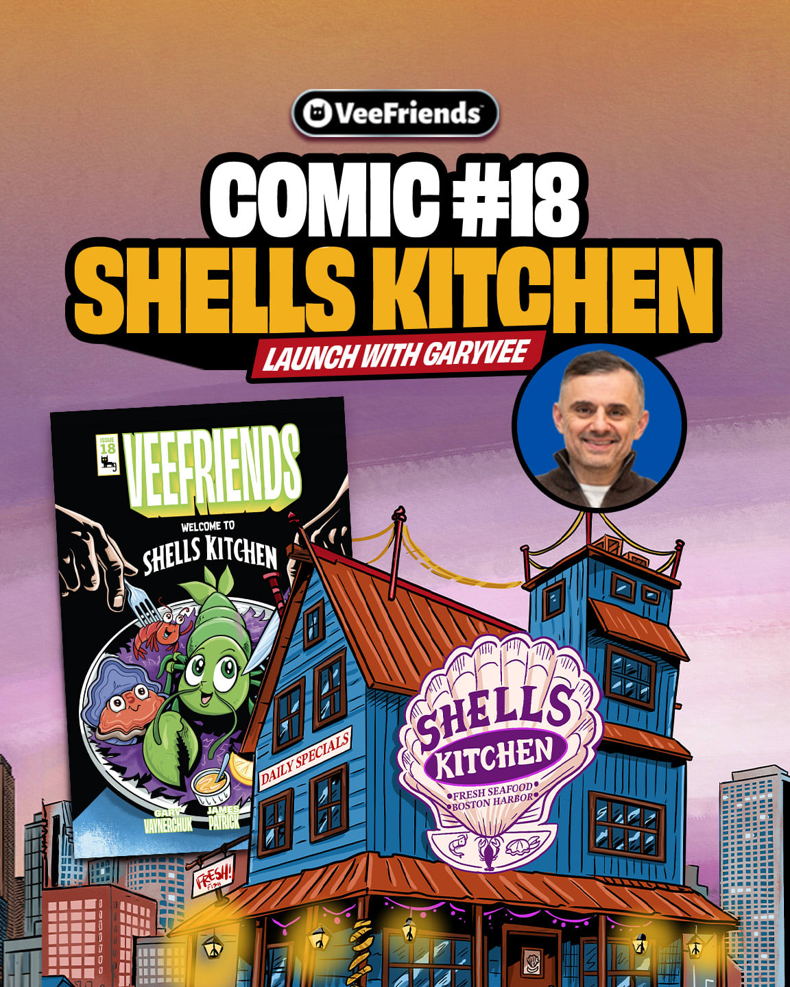 COMIC #18 SHELLS KITCHEN LAUNCH WITH GARY