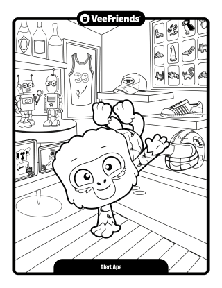 Alert Ape Coloring Page