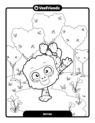 Alert Ape Coloring Page