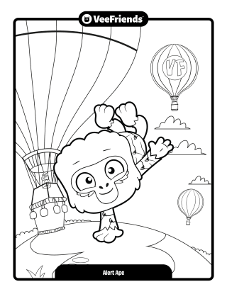 Alert Ape Coloring Page