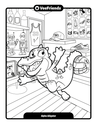 Alpha Alligator Coloring Page