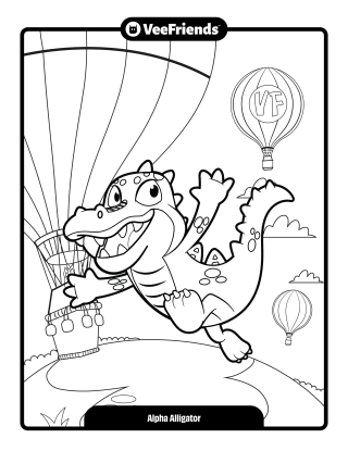 Alpha Alligator Coloring Page