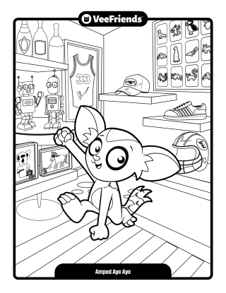 Amped Aye Aye Coloring Page