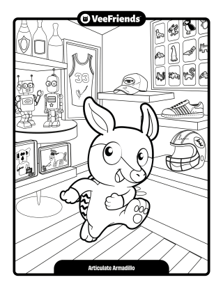 Articulate Armadillo Coloring Page