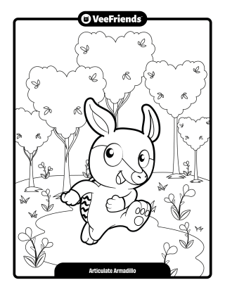 Articulate Armadillo Coloring Page