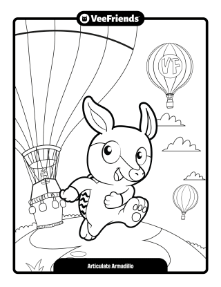 Articulate Armadillo Coloring Page