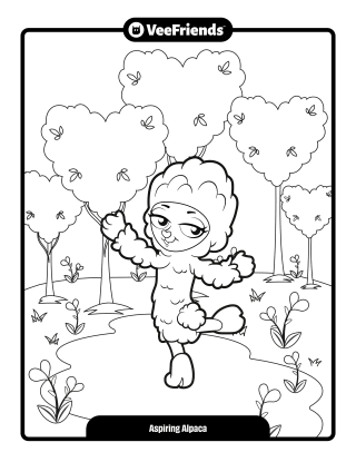 Aspiring Alpaca Coloring Page