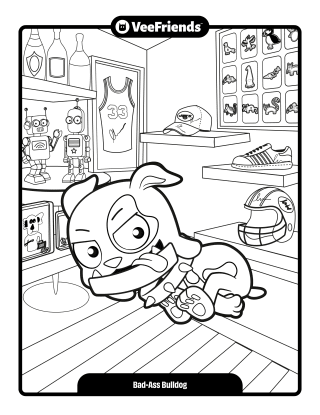 Bad-Ass Bulldog Coloring Page
