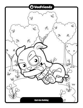 Bad-Ass Bulldog Coloring Page