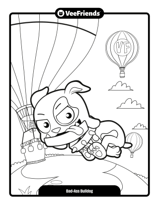 Bad-Ass Bulldog Coloring Page