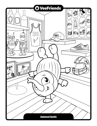Balanced Beetle Coloring Page