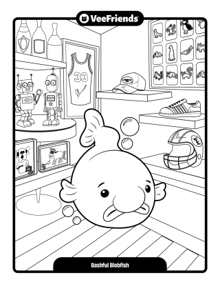 Bashful Blobfish Coloring Page