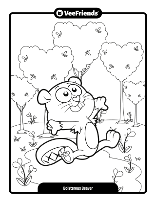 Boisterous Beaver Coloring Page