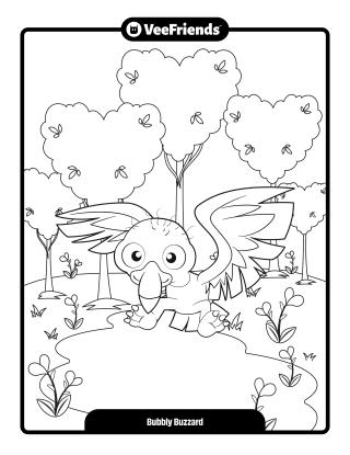 Bubbly Buzzard Coloring Page